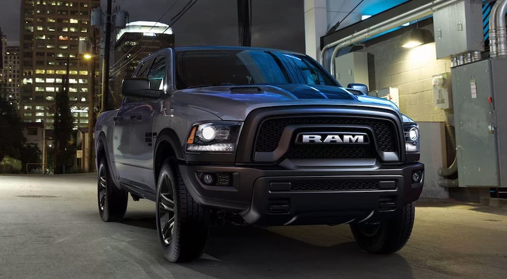 A grey 2023 Ram 1500 Classic is shown from the front at an angle.