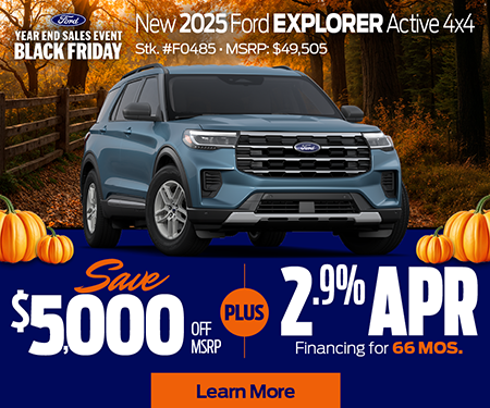 New 2025 Ford Explorer Savings Plus APR Offer